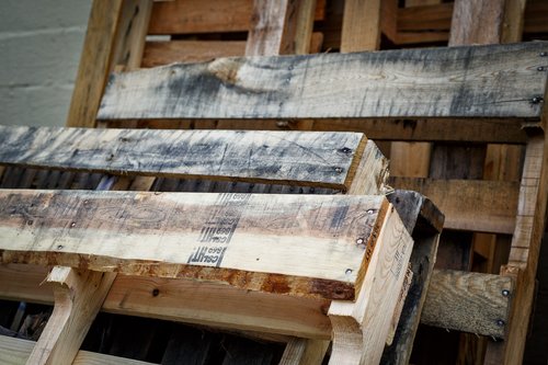 pallets  wood  stacked