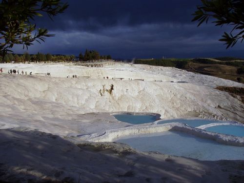 pamukkale limestone terraces swim