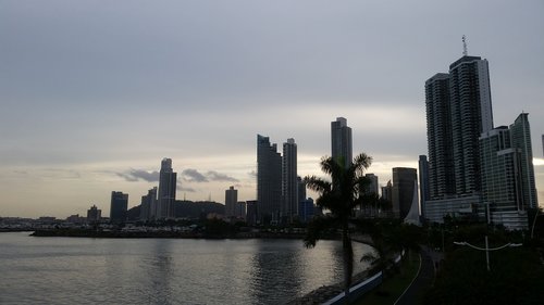 panama city  skyline  sunset