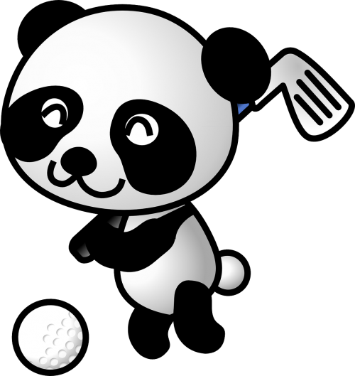 panda golf animal