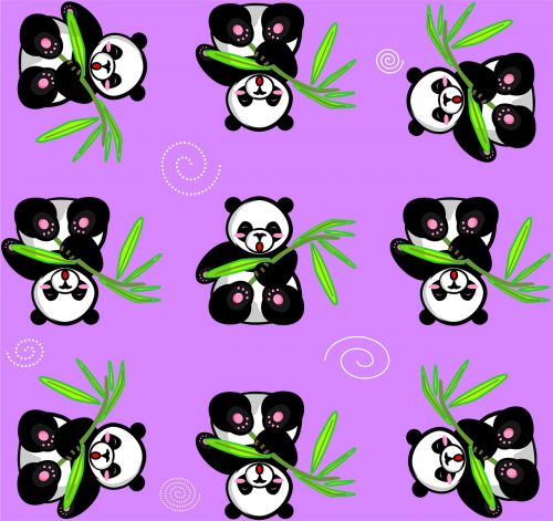 panda purple bamboo