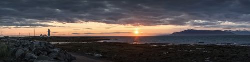 panorama sunset iceland