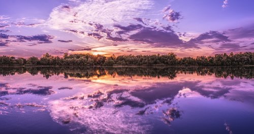 panorama  lake  sunset