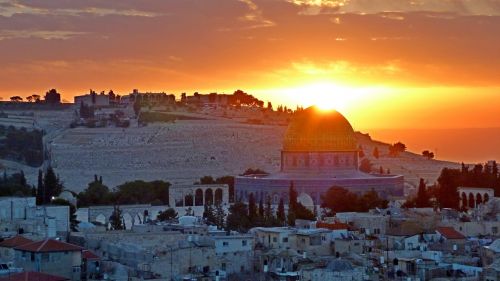panoramic sunrise jerusalem