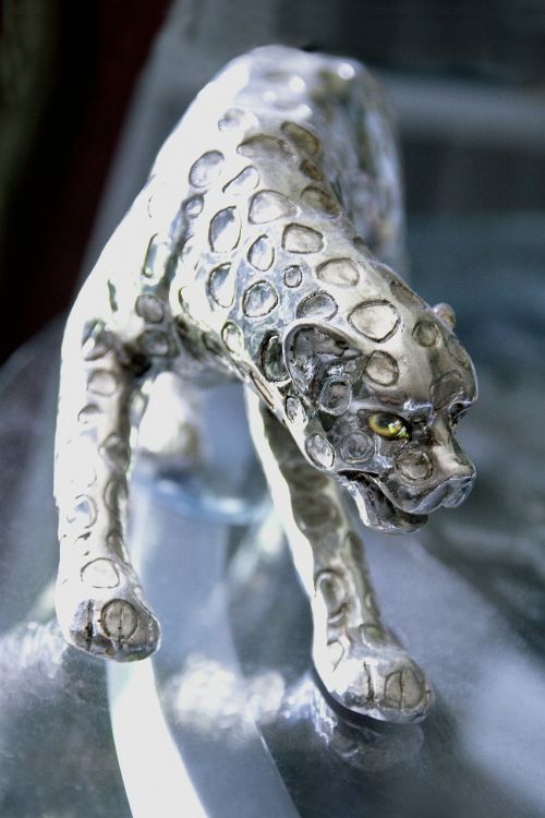 panther decoration silvery