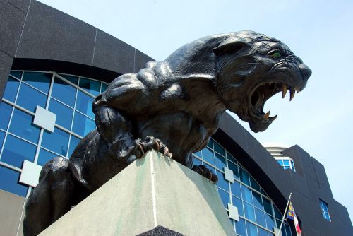 panther sculpture football stadium