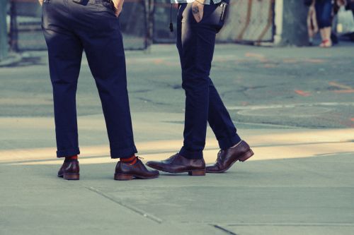 pants shoes sidewalk