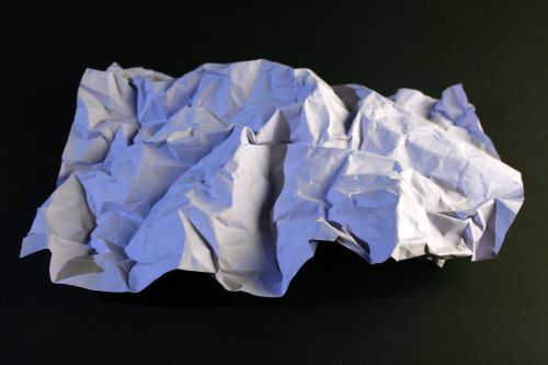 paper white crumpled