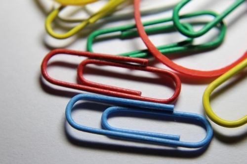 paper clips rubber colorful