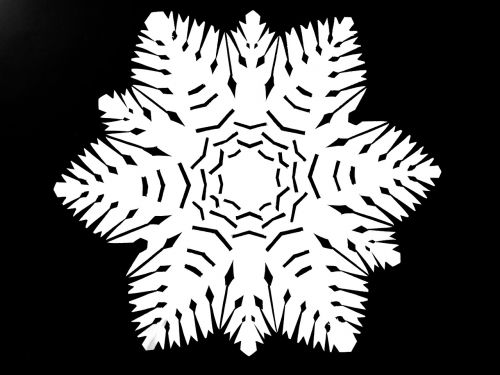 paper cut silhouette snowflake