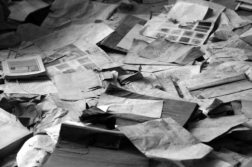 paper pile waste paper newspapers