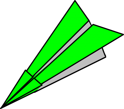 paper plane green airplane