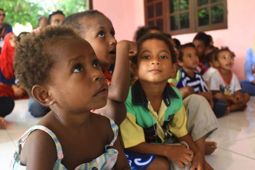 papuan young children sorong