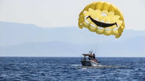 parachute paragliding yellow