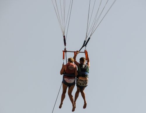 parachute paragliding sky