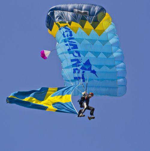 parachute flag swedish flag