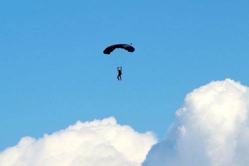 parachute parasailing clouds