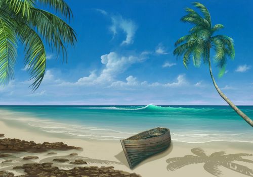 paradise painting beach
