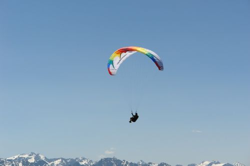 paraglider mountains sky