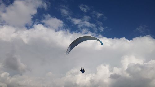 paragliding clouds beach