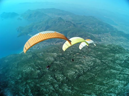 paragliding parachute sky