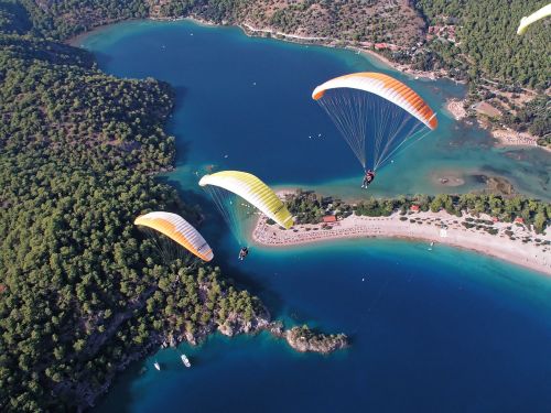 paragliding parachute sky