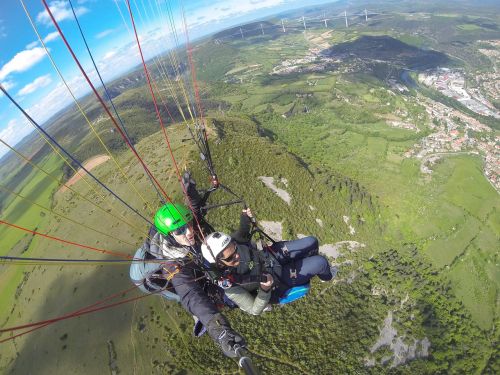 paragliding milau bird's eye view