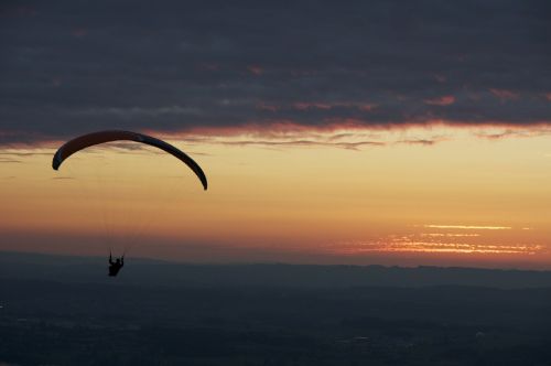 paragliding evening paraglider