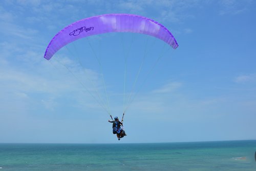 paragliding  paraglider  veil purple