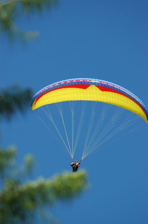 paragliding sky blue