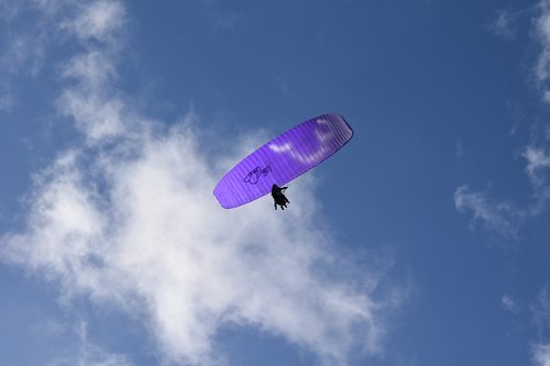 paragliding-paraglider  aircraft  veil purple