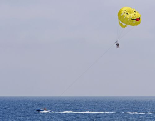 parasailing mediterranean powerboat