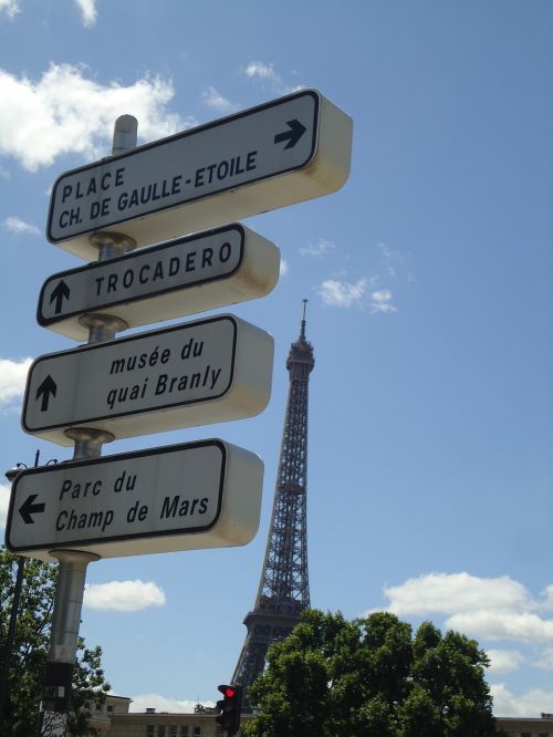 paris france direction sign