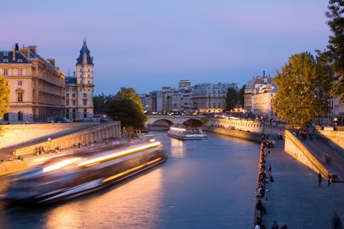 paris seine river night