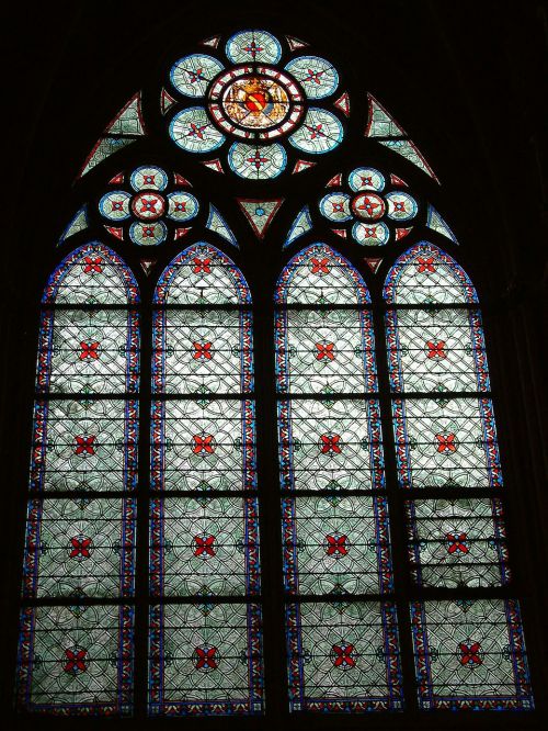 paris notre dame stained glass window