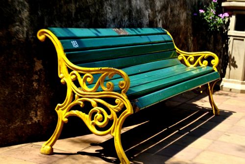 park bench painted
