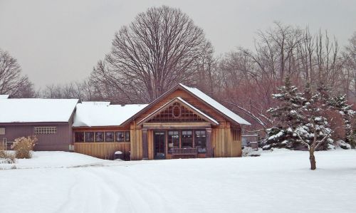 Park Building In Snow