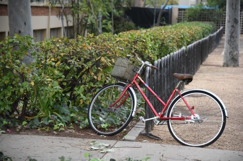 Parked Red Bicycle