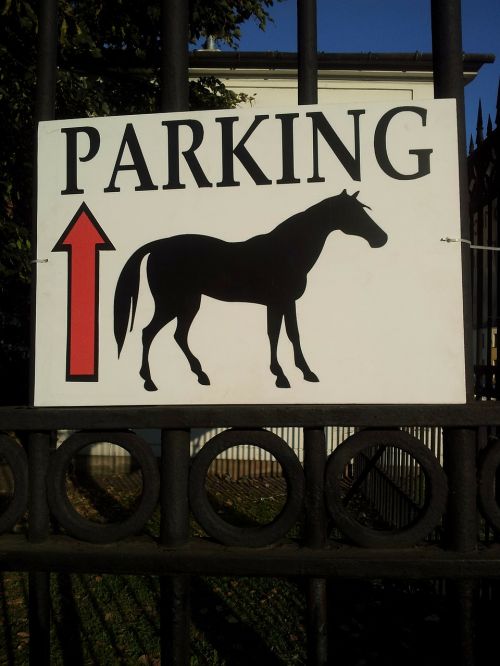 parking sign horse