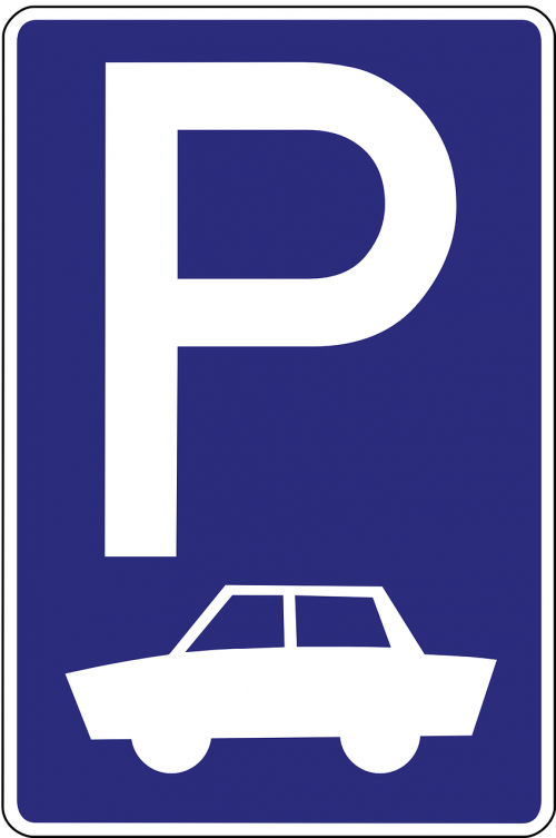 parking lot parking space road sign