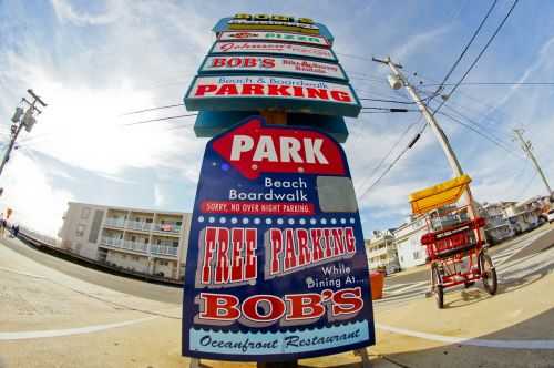 parking sign atlantic city fisheye