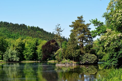 parklandschaft  park lake  thuringia germany