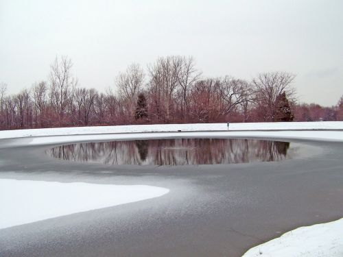 Partially Frozen Pond