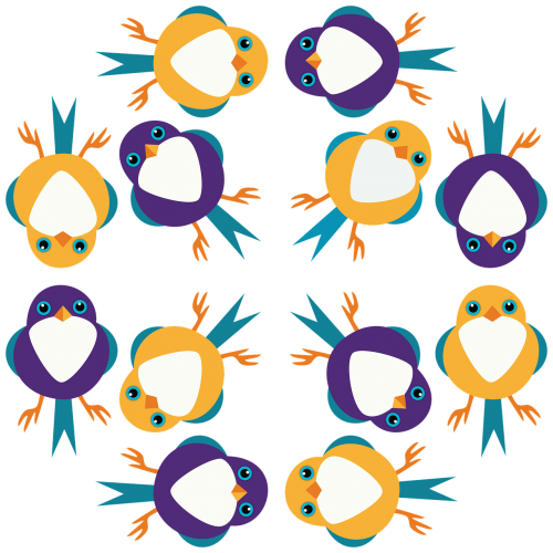 pattern circular birds
