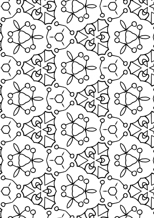 pattern floral coloring page