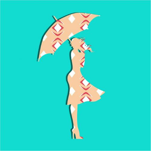 pattern girl umbrella