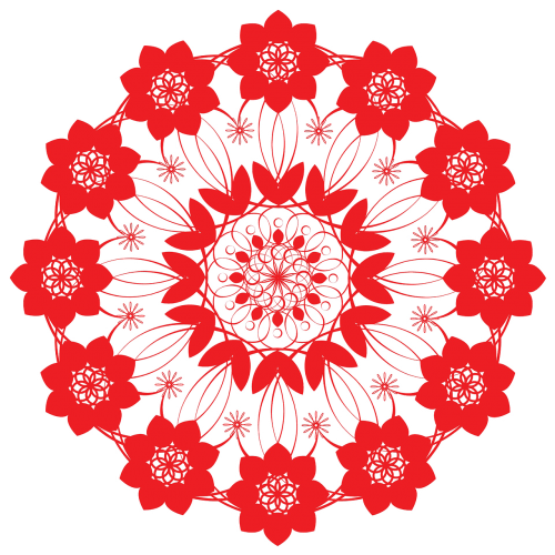 pattern red flower