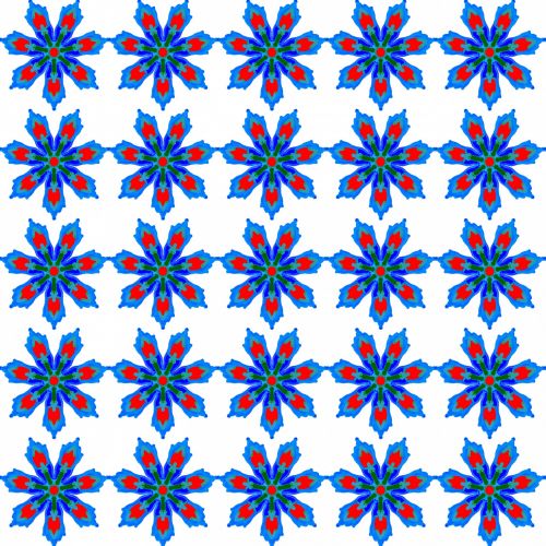 Pattern With Blue Flowers