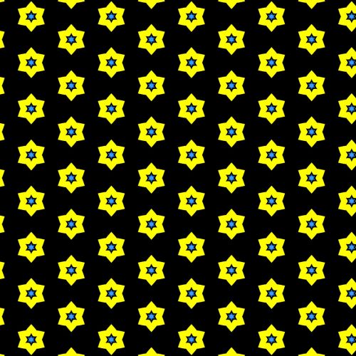 pattern yellow stars black background seamless