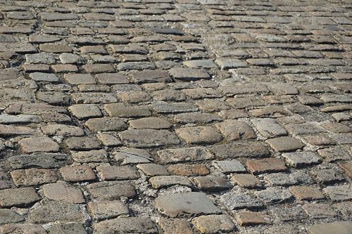 pavement cobble stone old